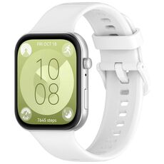 Per Huawei Watch Fit3 cinturino sportivo in silicone con fibbia colorata (bianco)
