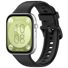 Per Huawei Watch Fit3 cinturino sportivo in silicone con fibbia colorata (nero)