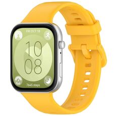 Per Huawei Watch Fit3 cinturino sportivo in silicone con fibbia colorata (giallo)