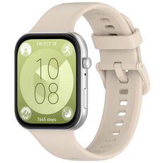 Per Huawei Watch Fit3 cinturino sportivo in silicone con fibbia colorata (bianco avorio)