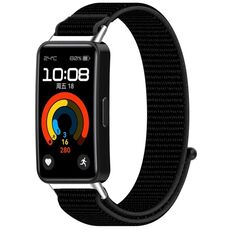 Per Huawei Band 9/9 NFC / 8/8 NFC cinturino in nylon con gancio e chiusura ad anello (nero)