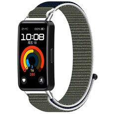 Per Huawei Band 9/9 NFC / 8/8 NFC cinturino in nylon con gancio e chiusura ad anello (grigio blu)