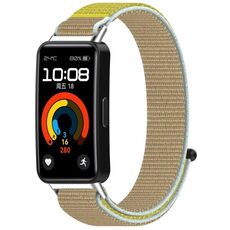 Per Huawei Band 9/9 NFC / 8/8 NFC Cinturino in nylon con gancio e chiusura ad anello (Cammello)