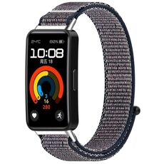 Per Huawei Band 9/9 NFC / 8/8 NFC cinturino in nylon con gancio e chiusura ad anello (blu notte)