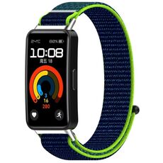 Per Huawei Band 9/9 NFC / 8/8 NFC cinturino in nylon con gancio e chiusura ad anello (verde lime)
