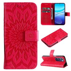 Custodia per cellulare in pelle con motivo girasole goffrato IDN per vivo V40 SE 5G / Y100 (Rosso)