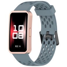 Per Huawei Band 9/9 NFC / 8/8 NFC Hole Style Dual cinturino in silicone con fibbia nera (blu)