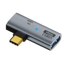 Adattatore di trasferimento di ricarica USB-C/Type-C PD 100 W 2 in 1 (grigio)