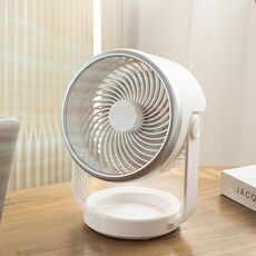 Ventola di circolazione dell'aria Ventola silenziosa da tavolo con ricarica USB (bianca)