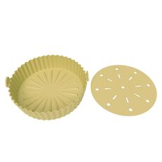 Stampi per dolci addensati con rivestimento in silicone per friggitrice ad aria a doppio strato di grandi dimensioni da 8,5-10 pollici (giallo)