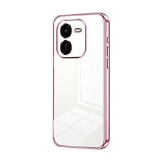 Per vivo iQOO Z9x Custodia per telefono con foro sottile con placcatura trasparente (rosa)