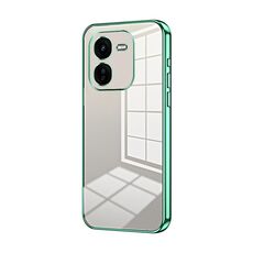 Per vivo iQOO Z9x Custodia per telefono con foro sottile con placcatura trasparente (verde)