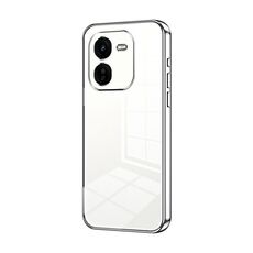 Per vivo iQOO Z9x Custodia per telefono con foro sottile con placcatura trasparente (Argento)