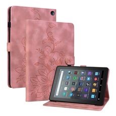 Custodia per tablet in pelle goffrata Lily per Amazon Fire 7 2022 (rosa)