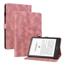 Custodia per tablet in pelle goffrata Giglio per Amazon Kindle Paperwhite5 (rosa)