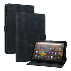 Custodia Smart Tablet in pelle goffrata Giglio per Amazon Fire HD10 2019/2017 (Nero)