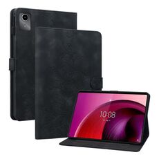 Custodia per tablet in pelle goffrata giglio per Lenovo Tab M11/Xiaoxin Pad 11 2024 (nero)