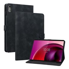 Custodia per tablet in pelle goffrata giglio per Lenovo Tab M10 5G 2023 (nera)
