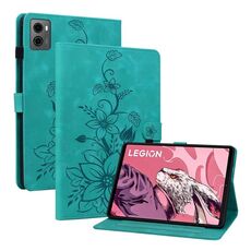 Custodia per tablet in pelle goffrata Giglio per Lenovo Legion Y700 2023 (verde)
