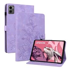 Custodia per tablet in pelle goffrata Giglio per Lenovo Legion Y700 2023 (viola)
