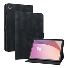 Custodia per tablet in pelle goffrata giglio per Lenovo Tab M8 4a generazione TB300FU (nera)