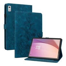 Custodia per tablet in pelle goffrata Giglio per Lenovo Tab M9 (nera)
