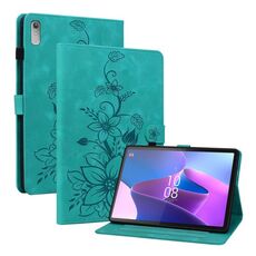 Custodia per tablet in pelle goffrata giglio per Lenovo Tab P11 Gen 2 11.5 (verde)