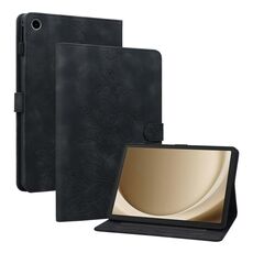 Custodia per tablet in pelle goffrata Giglio per Samsung Galaxy Tab A9+ (nera)