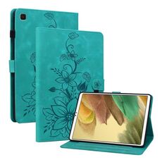 Custodia per tablet in pelle goffrata Giglio per Samsung Galaxy Tab S5e T720 (verde)