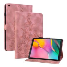 Custodia per tablet in pelle goffrata Giglio per Samsung Galaxy Tab A 10.1 2019 (rosa)