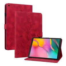 Custodia per tablet in pelle goffrata Giglio per Samsung Galaxy Tab A 10.1 2019 (rossa)