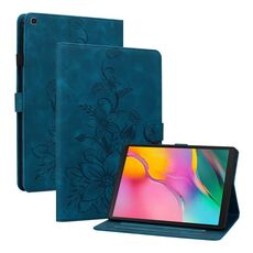 Custodia per tablet in pelle goffrata Giglio per Samsung Galaxy Tab A 10.1 2019 (blu scuro)