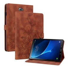 Custodia per tablet in pelle goffrata Giglio per Samsung Galaxy Tab A 10.1 2016 (marrone)