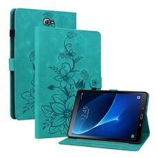Custodia per tablet in pelle goffrata Giglio per Samsung Galaxy Tab A 10.1 2016 (verde)