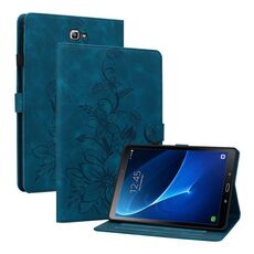 Custodia per tablet in pelle goffrata Giglio per Samsung Galaxy Tab A 10.1 2016 (blu scuro)
