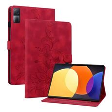 Custodia per tablet in pelle goffrata Giglio per Xiaomi Redmi Pad 10.61 (rossa)
