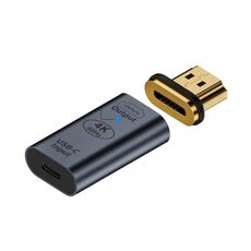 Adattatore convertitore da tipo C femmina a HDMI 2.0 maschio Spina magnetica HD 4K 60Hz (grigio)