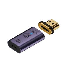 Adattatore convertitore da tipo C femmina a HDMI 2.0 maschio Spina magnetica HD 4K 60Hz (viola scuro)