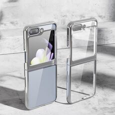 Custodia per telefono antiurto trasparente galvanica per Samsung Galaxy Z Flip6 5G (grigio)