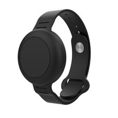 Per Airtag Localizzatore cinturino orologio Custodia in silicone Dispositivo anti-smarrimento Custodia protettiva impermeabile (Nero)