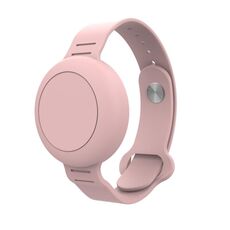 Custodia protettiva impermeabile per localizzatore di cinturini per orologio Airtag, custodia in silicone, dispositivo anti-smarrimento (rosa)