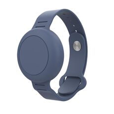 Per Airtag Localizzatore cinturino orologio Custodia in silicone Dispositivo anti-smarrimento Custodia protettiva impermeabile (blu grigio)