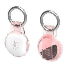 Per Airtag Clip posteriore Portachiavi Localizzatore Custodia protettiva Anti-smarrimento della copertura del dispositivo (rosa trasparente)