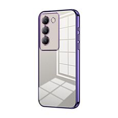 Per vivo V30 SE Custodia per telefono con foro sottile con placcatura trasparente (viola)