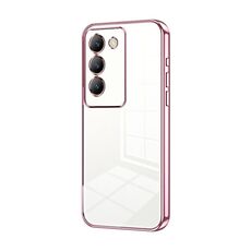 Per vivo V30 SE Custodia per telefono con foro sottile con placcatura trasparente (rosa)