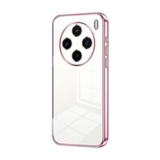 Per vivo X100s Custodia per telefono con foro sottile con placcatura trasparente (rosa)