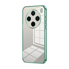 Per vivo X100s Custodia per telefono con foro sottile con placcatura trasparente (verde)