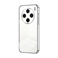 Per vivo X100s Custodia per telefono con foro sottile con placcatura trasparente (Argento)