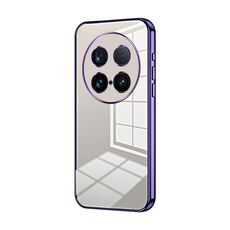 Per vivo X100 Custodia per telefono con foro sottile con placcatura ultra trasparente (viola)