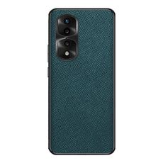 Custodia per telefono in pelle PU con trama incrociata per Honor 70 Pro (verde scuro)